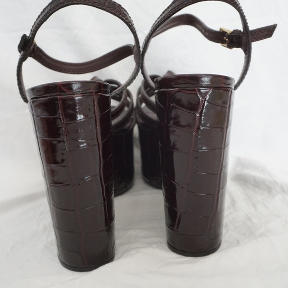 Burberry Brown Crocodile Runway Margaret Platform Sandals - Picture 5 of 10